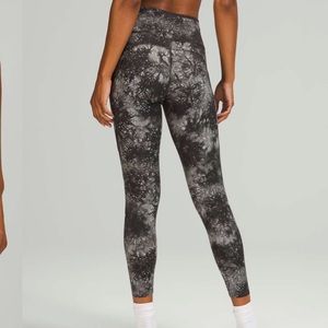 Lululemon Fast and Free High Rise Tight 25” Nulux Ink Vapor Ice Gray Multi Sz 4